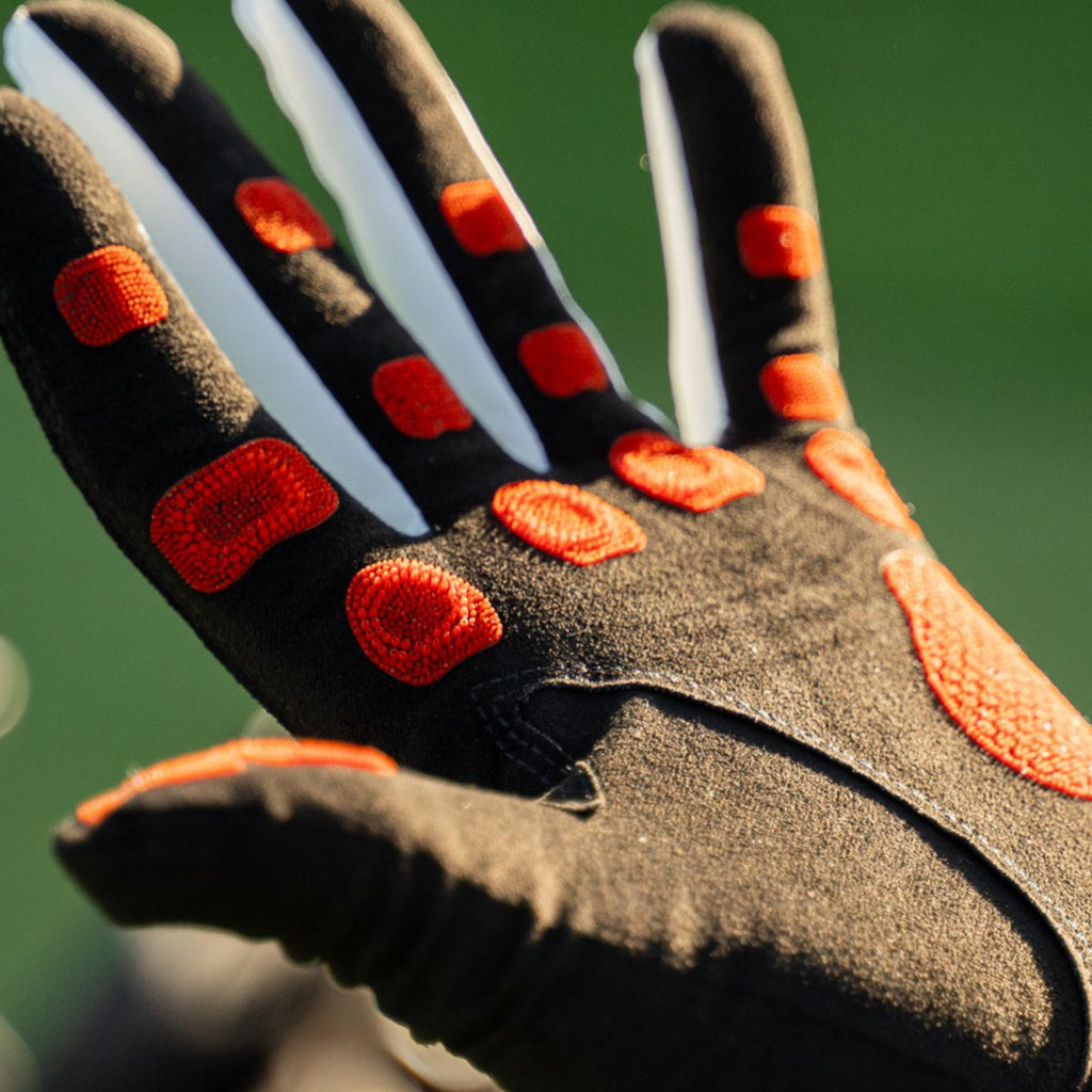 EXO Golf Glove Palm Facing Up with Red Nanocells - close-up